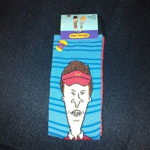 MTV Beavis and Butt-Head Striped Blue Socks